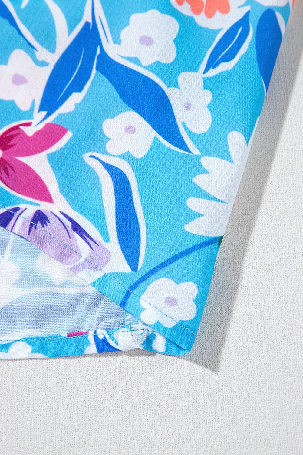 Floral High Waist Wrap Maxi Skirt: Sky Blue
