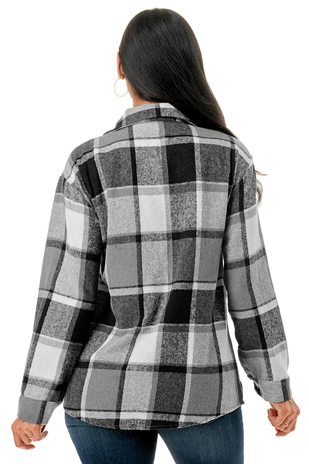 Black Oversized Flannel Shacket