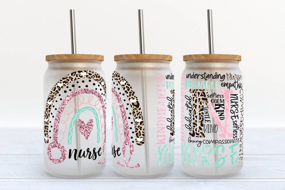 Nurse Affirmation 16oz Libbey Glass Frosted Tumbler