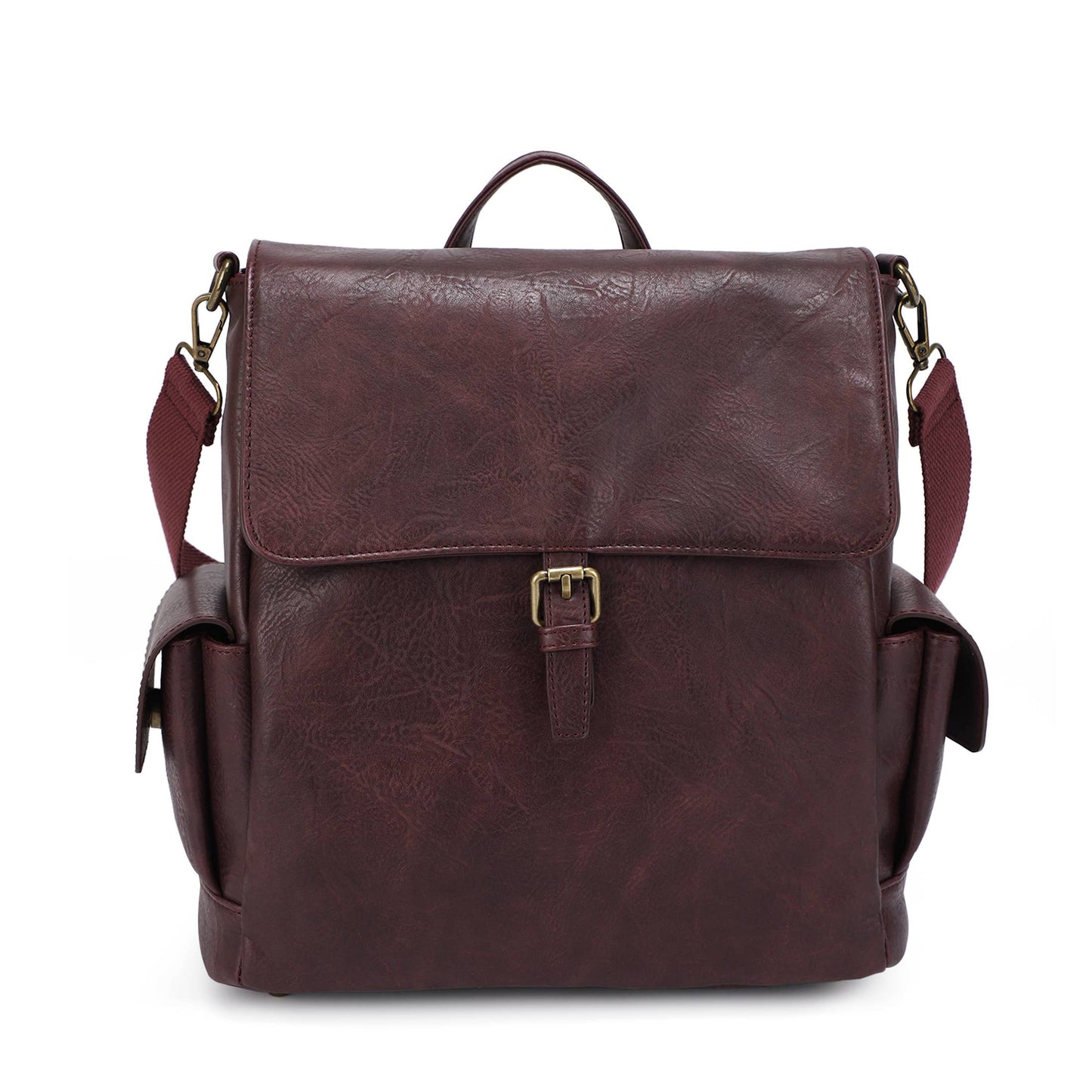 Isabelle Vegan PU Leather Backpack with Side Pockets