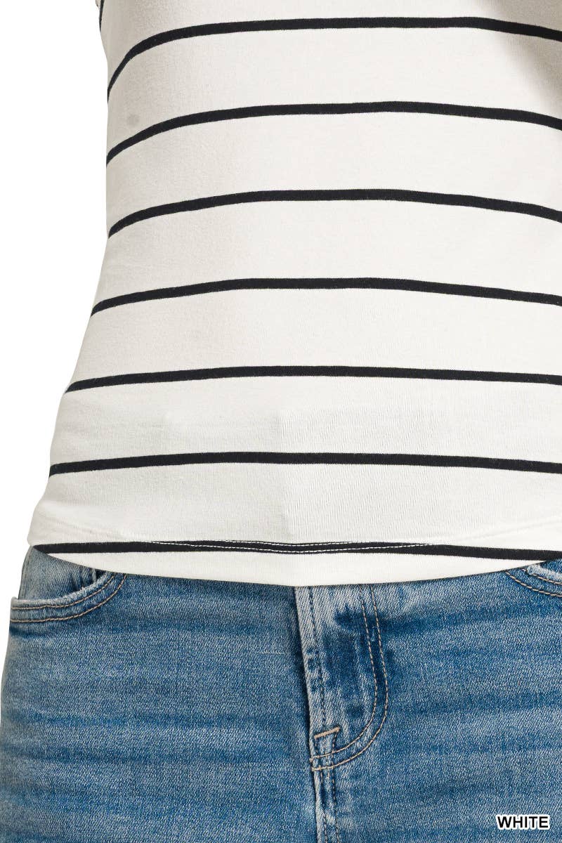 Striped Tank Top: WHITE
