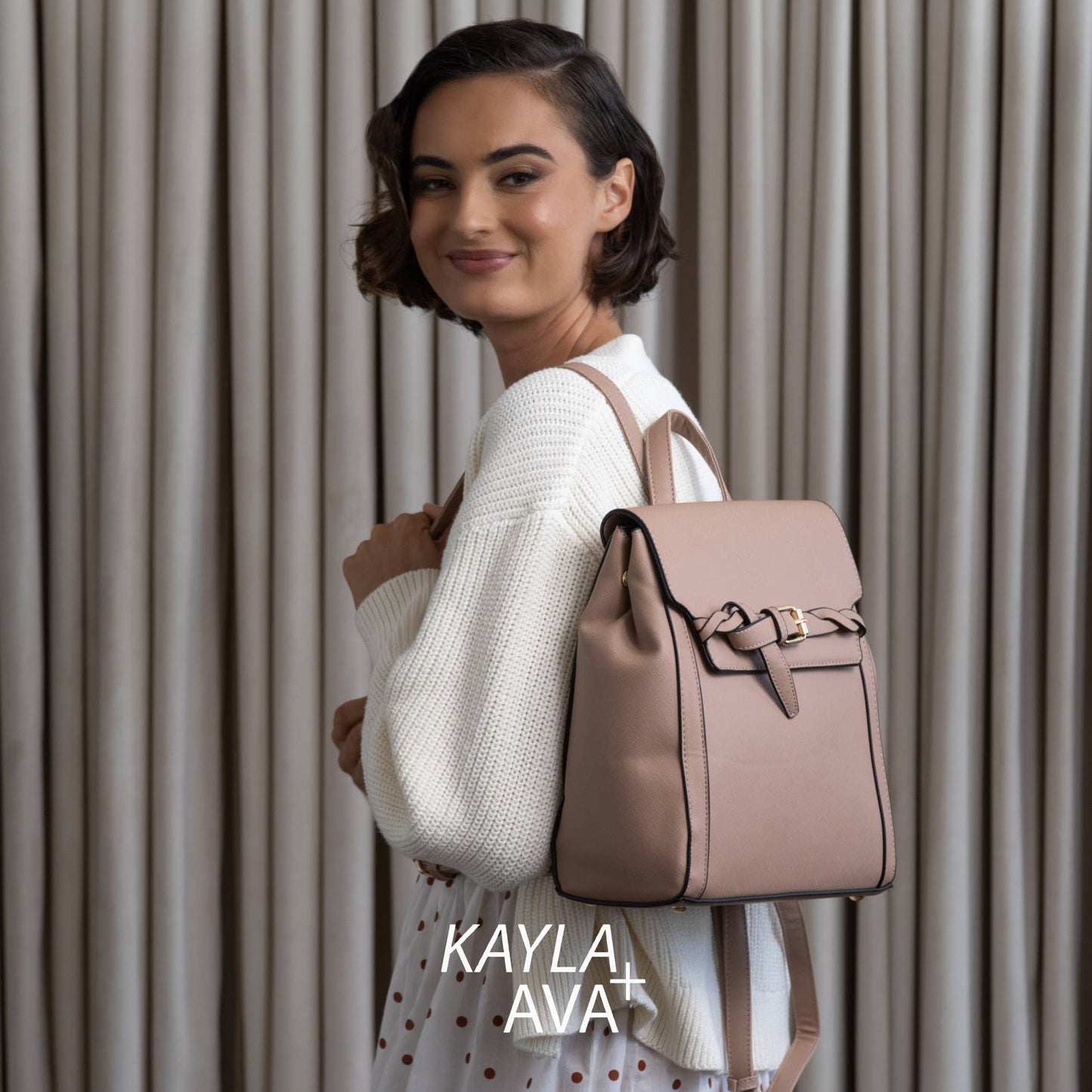 Harley Structured Backpack: Taupe