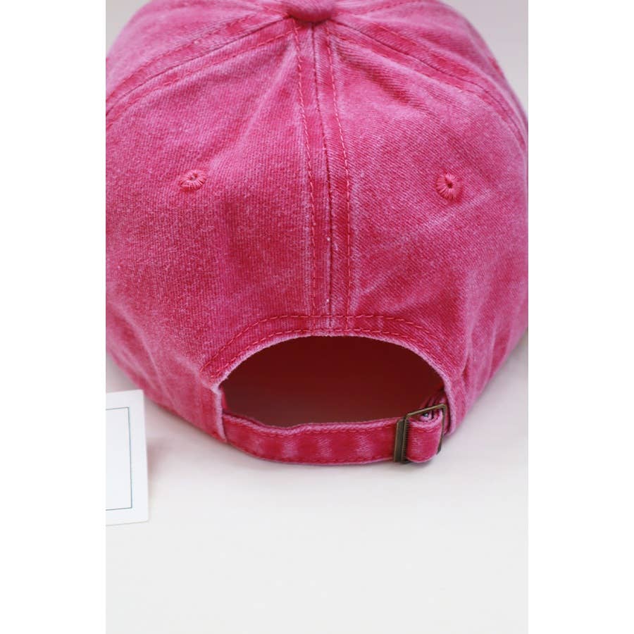 MAMA Printed Acid Washed Baseball Cap: PINK /