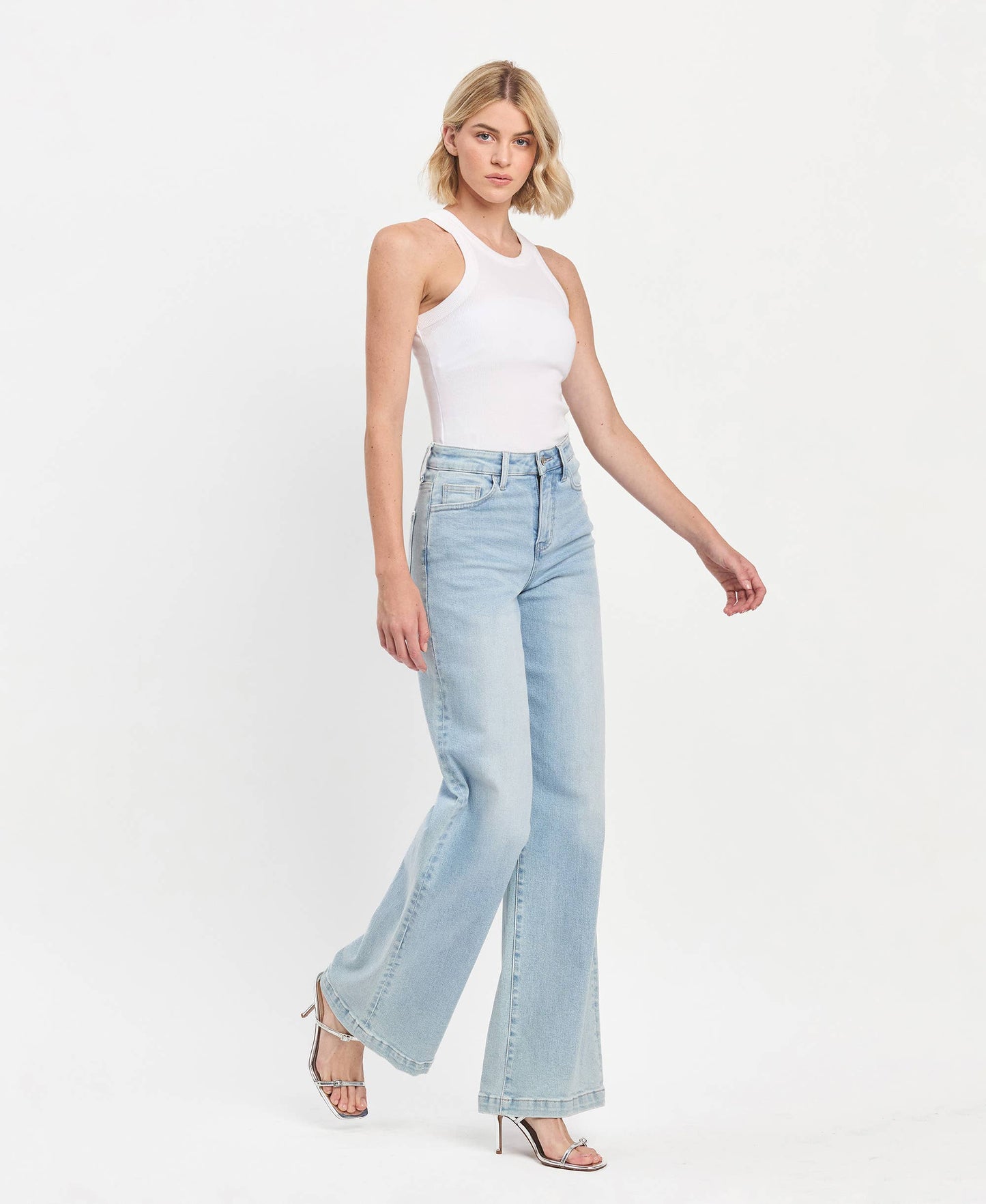 VERVET HIGH RISE WIDE LEG JEANS