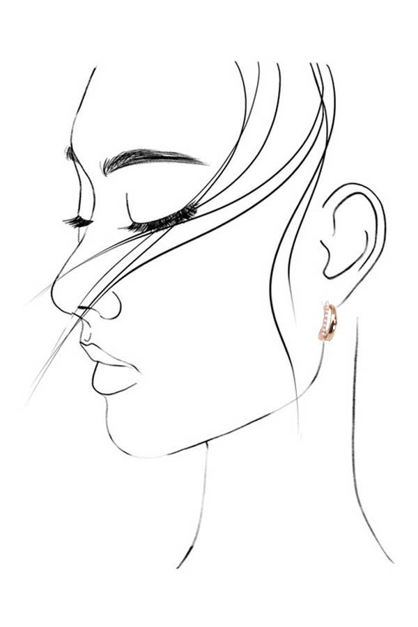 TRIO ROUND PEARL HUGGIE HOOP EARRINGS | 80E2570: GOLD