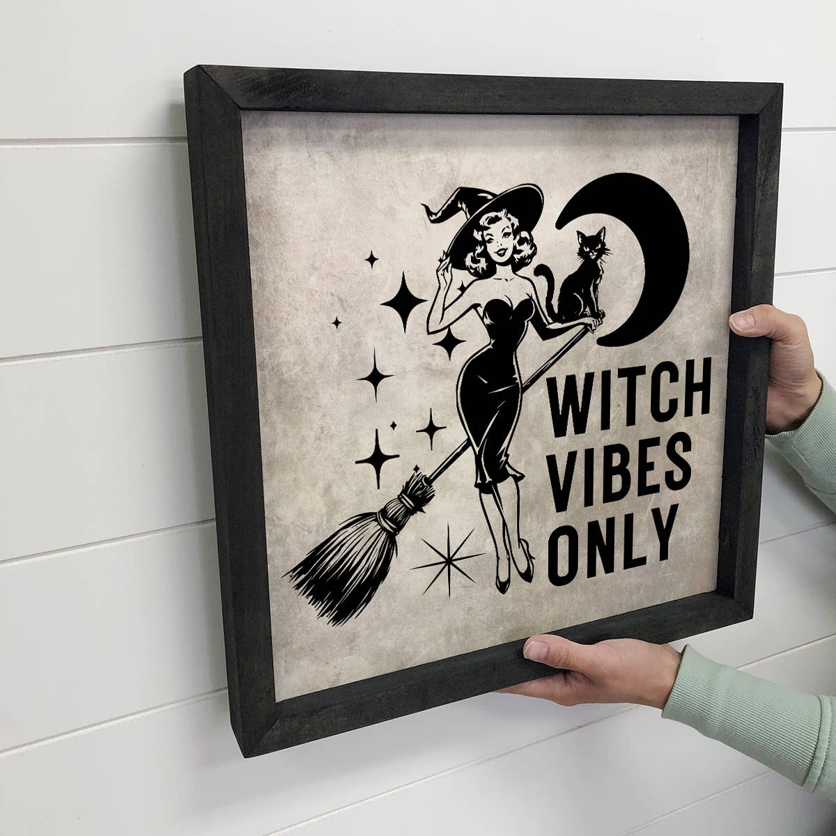Witch Vibes Only: 6x6" Mini Canvas Art with Wood Box Frame
