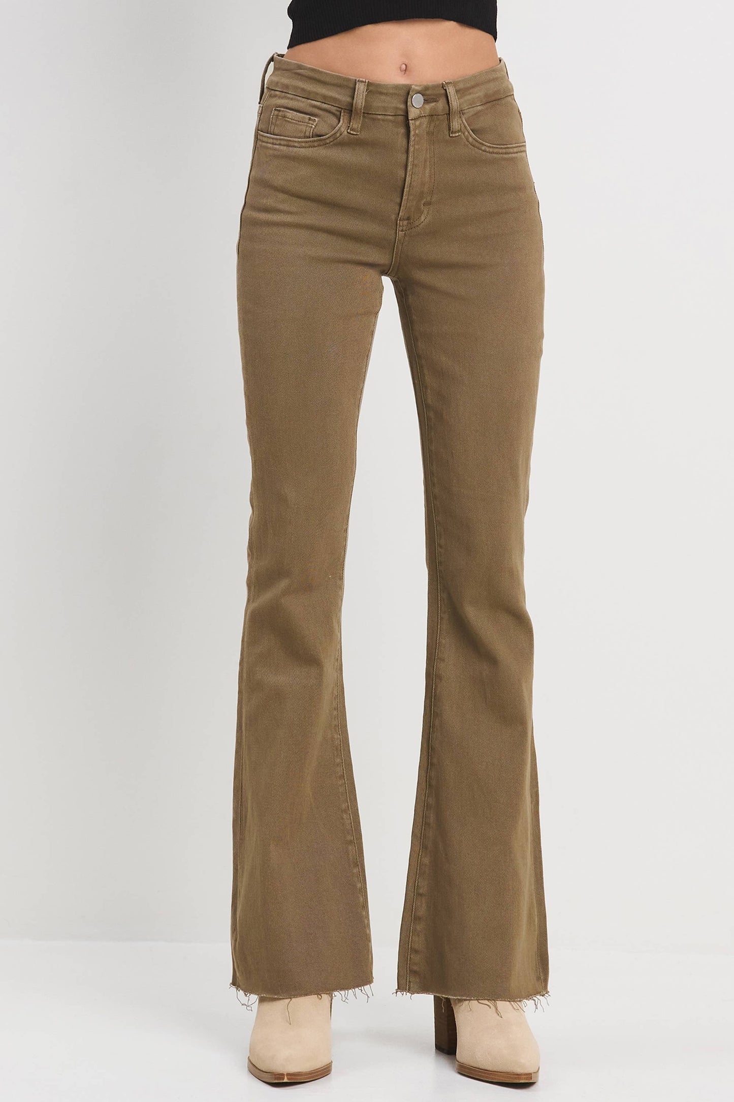 High Rise Army Green Flare
