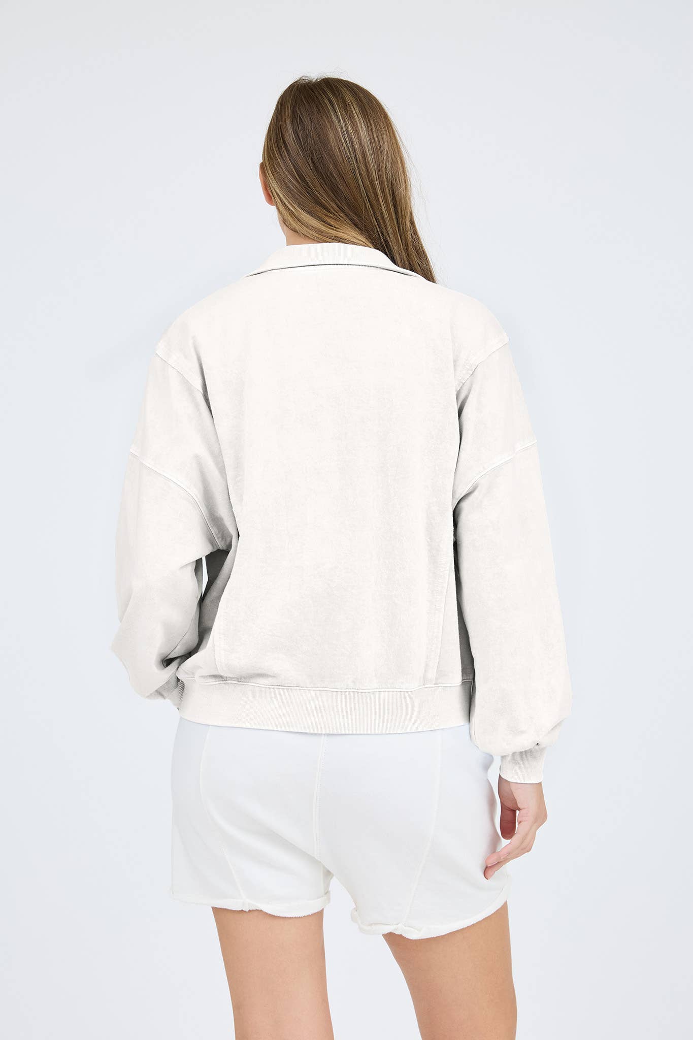HALF SNAP BUTTON LONG SLEEVE KNIT TOP