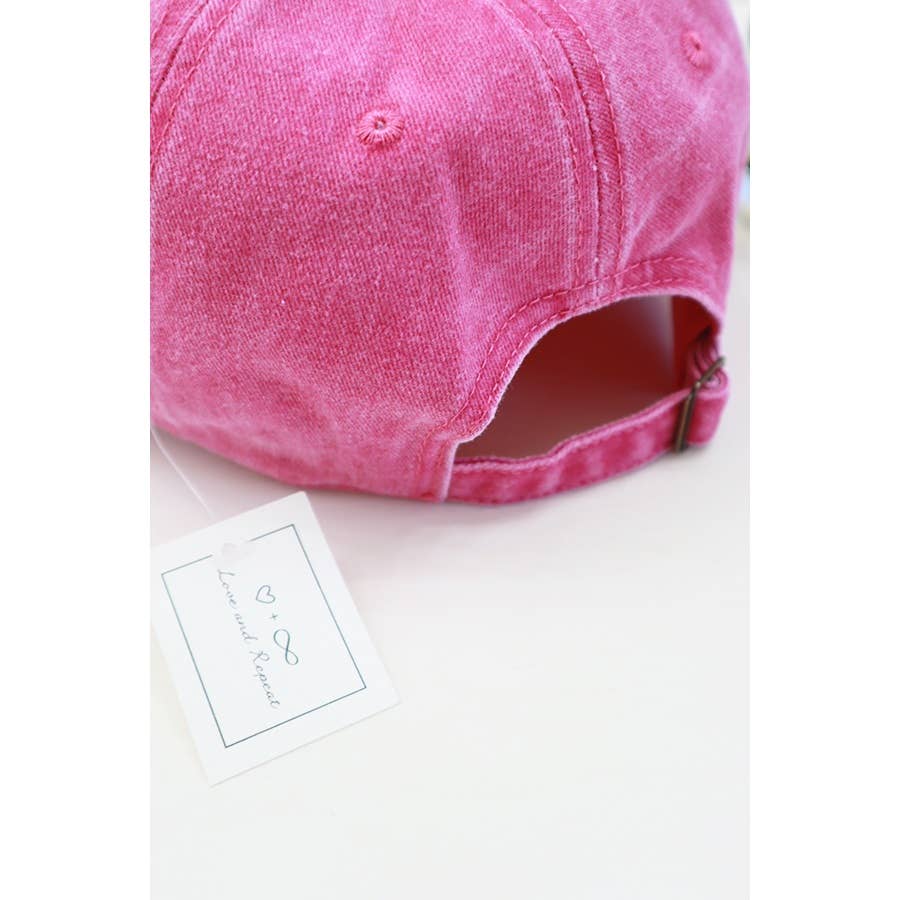 MAMA Printed Acid Washed Baseball Cap: PINK /