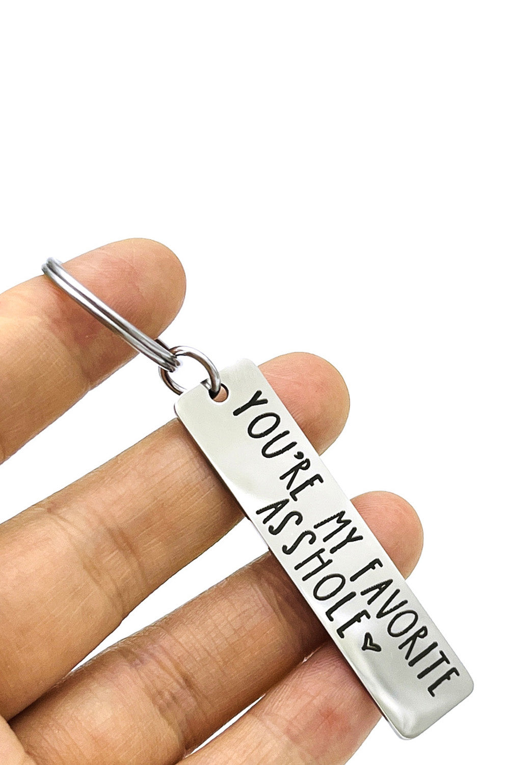 Lettered Stainless Steel Keychain