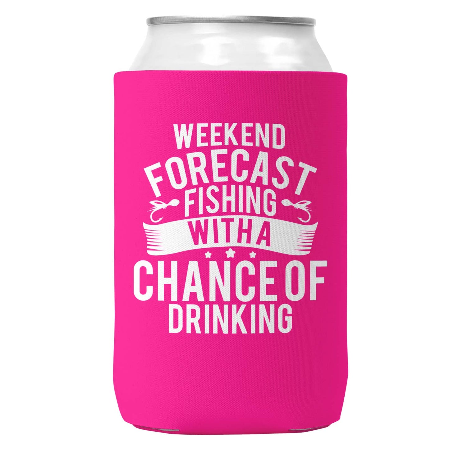 Weekend Forecast Fishing Can Coozie Cooler: 12oz Cans