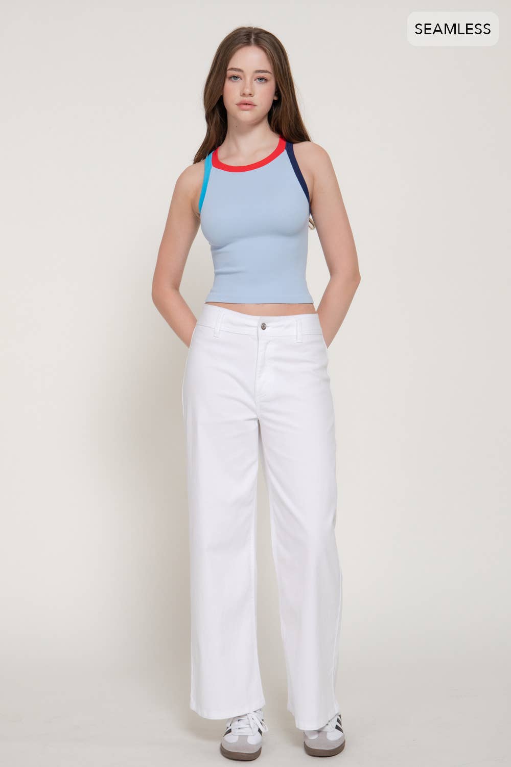 Contrast Detail Seamless Top