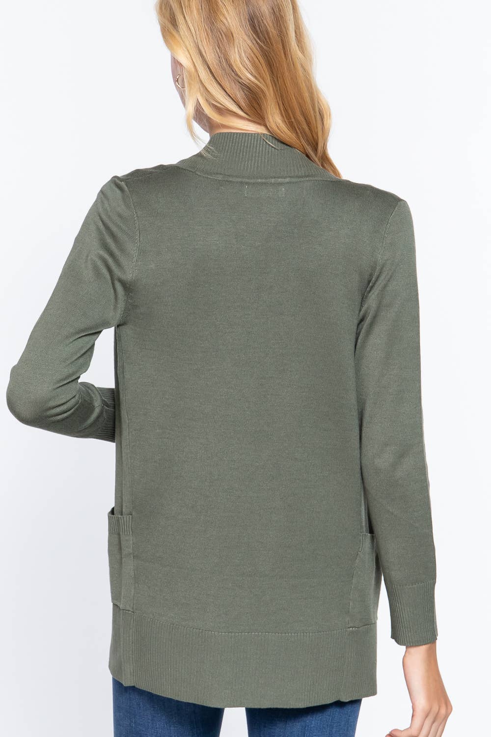 Rib Knit Open Sweater Cardigan