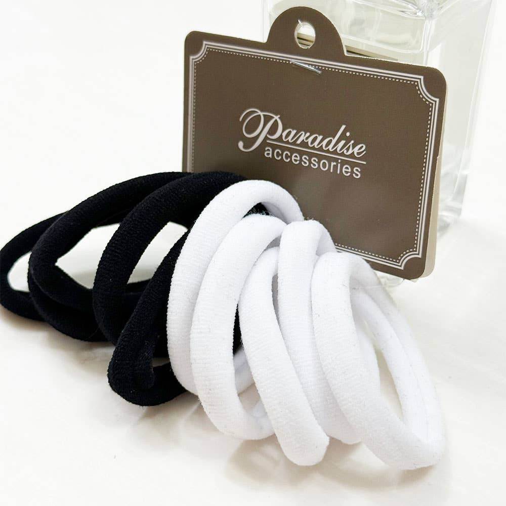 Black and White Shades Elastic Hair Tie Set: MIX COLOR
