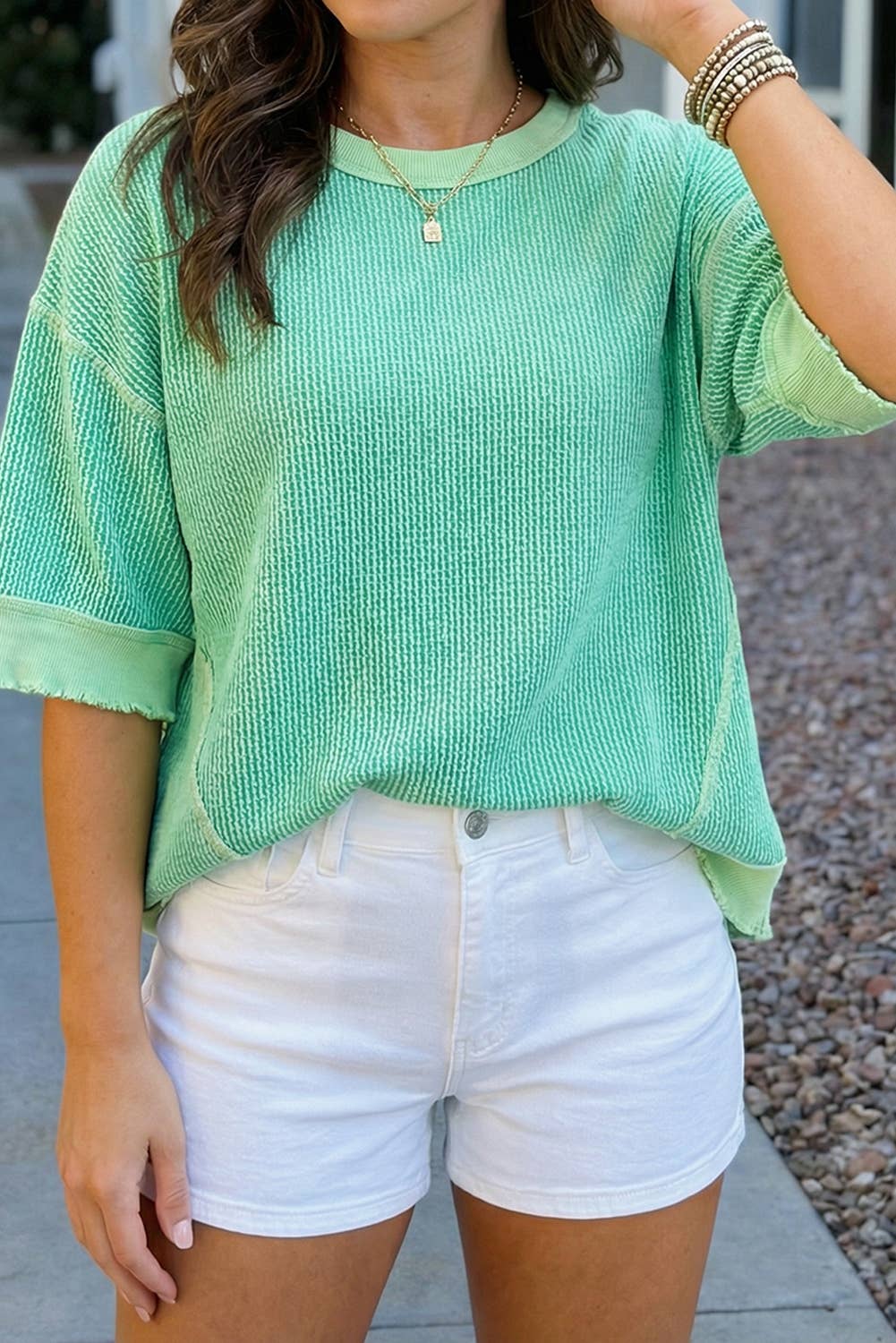 Patchwork Loose Uneven Hem Shirt