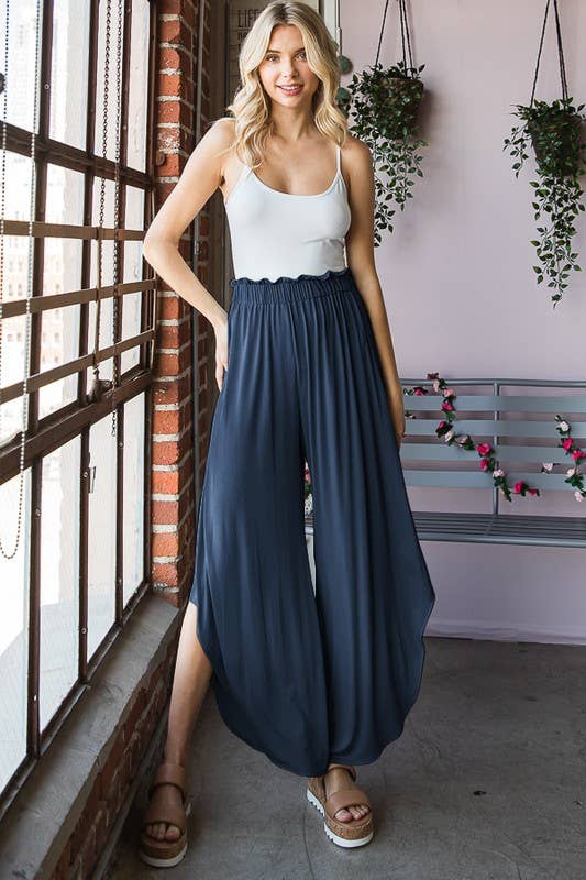 ASYMMETRICAL PANTS: NAVY