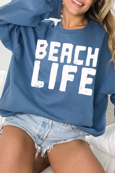 Beach Life Sweatshirt: Indigo