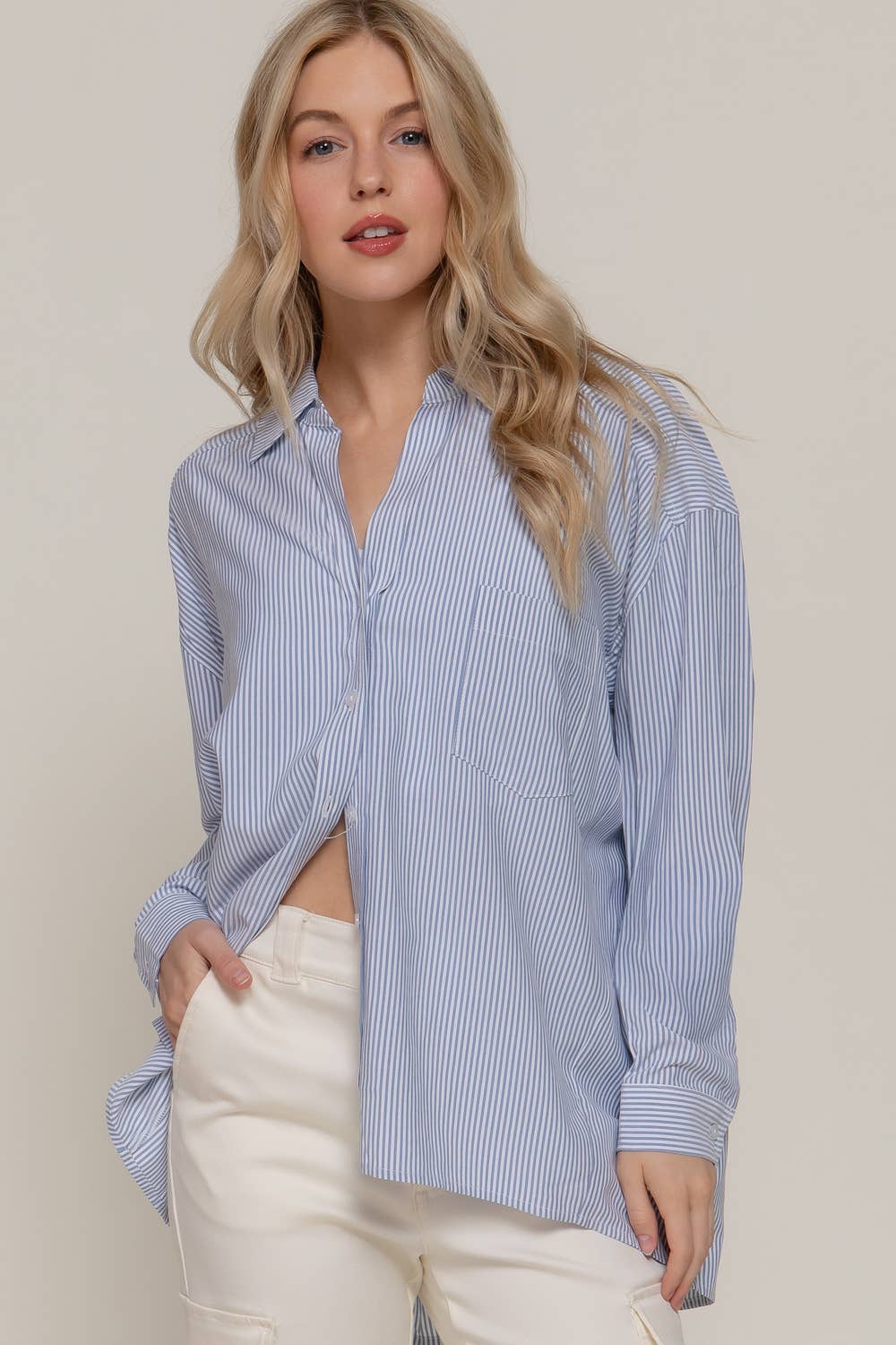 Dolman Sleeve Stripe Shirt