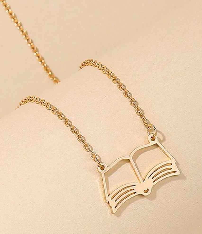 Open Book Necklace