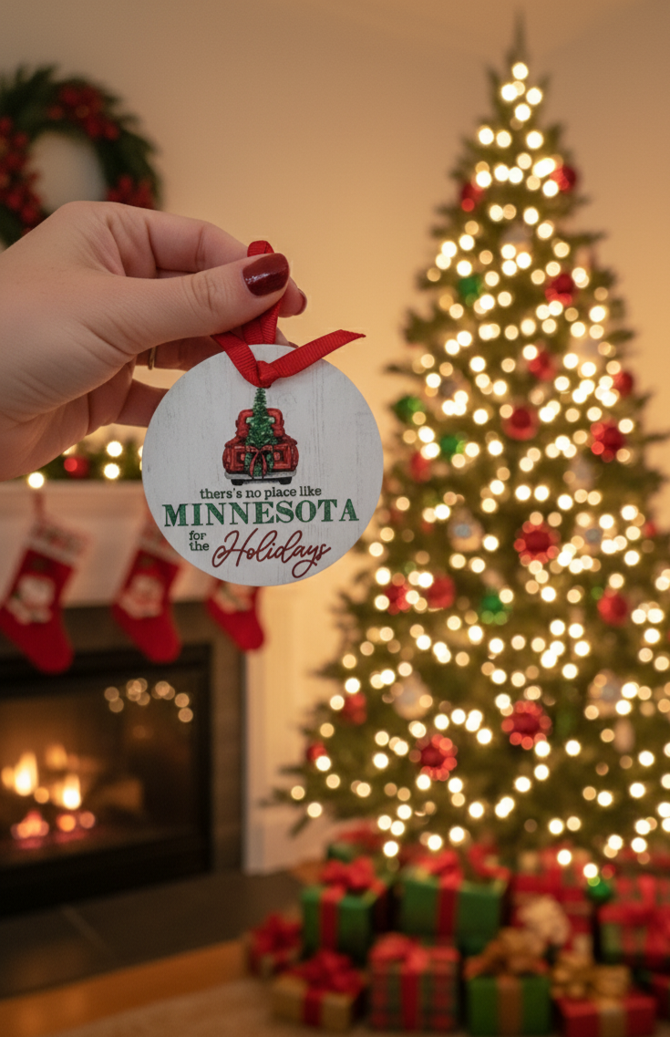 State Holiday Metal Ornament Christmas: 3"