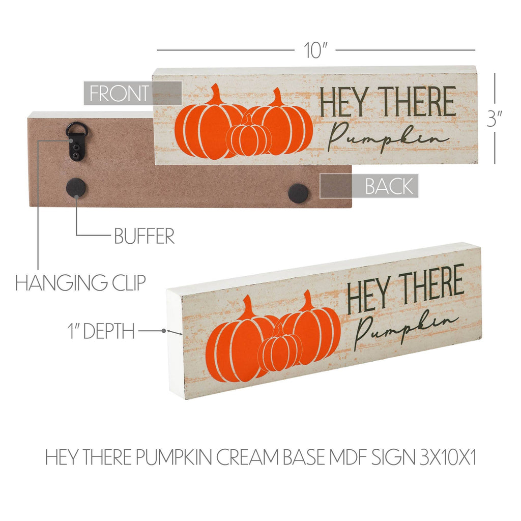 Hey There Pumpkin Tabletop Sign Fall Decor, 10"