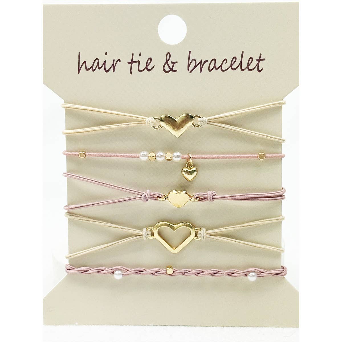 Boho Inspired Minimal Heart Hair Tie Bracelets: MIX COLOR