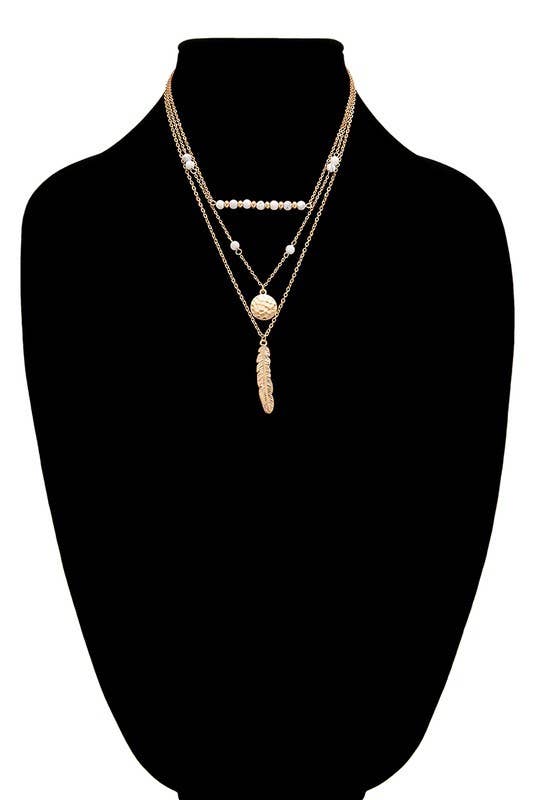 Multi Mix Charm Necklace: White