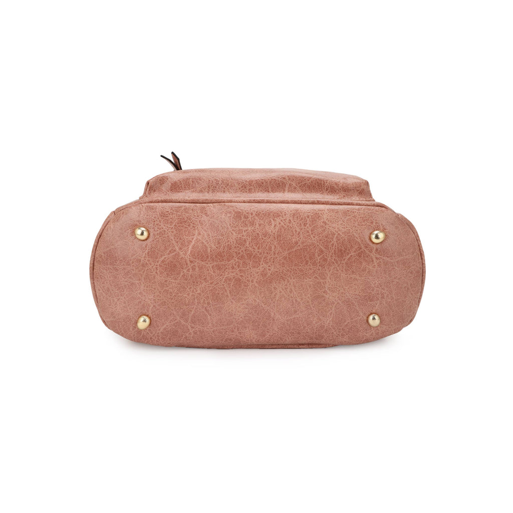 LILIANA DISTRESSED LEATHER BACKPACK: Dark Mauve