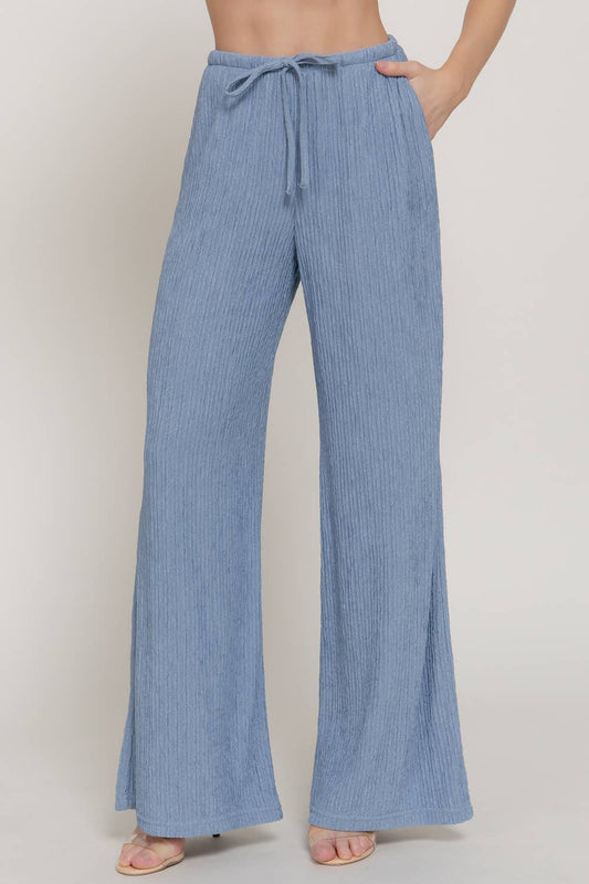 Crinkle Knit Long Pants
