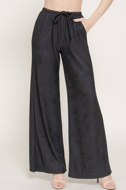 Crinkle Knit Long Pants