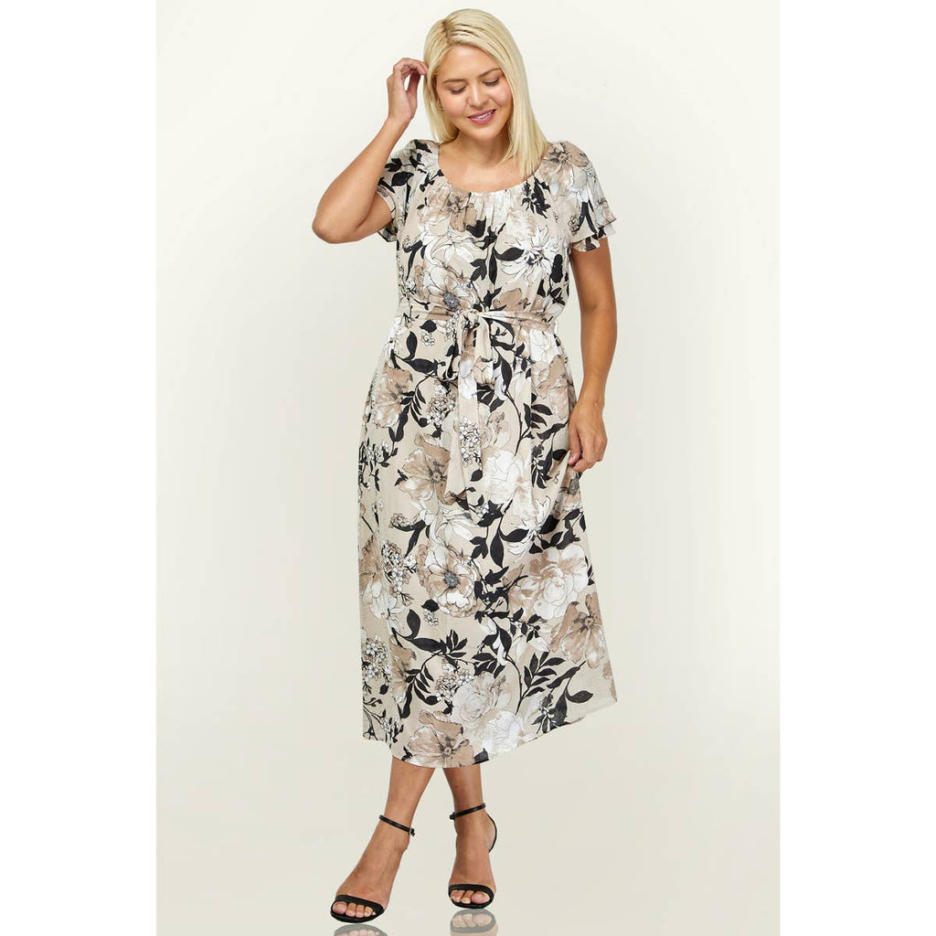 VINTAGE BLOSSOM FLUTTER DRESS