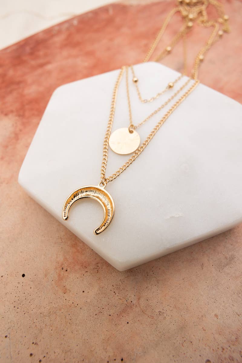 Moon Layered Necklace 🌜