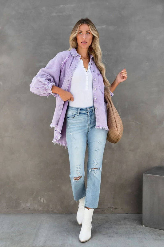 PATCHWORK JACKET: Purple