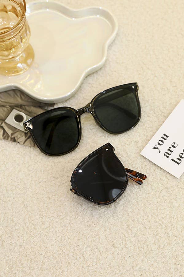 OVERSIZED ACETATE ASSORTED SUNGLASSES: Brown