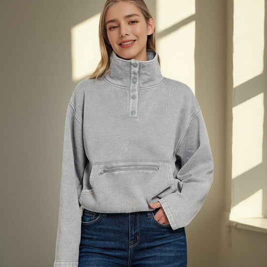 Acid Wash Fleece Pullover
