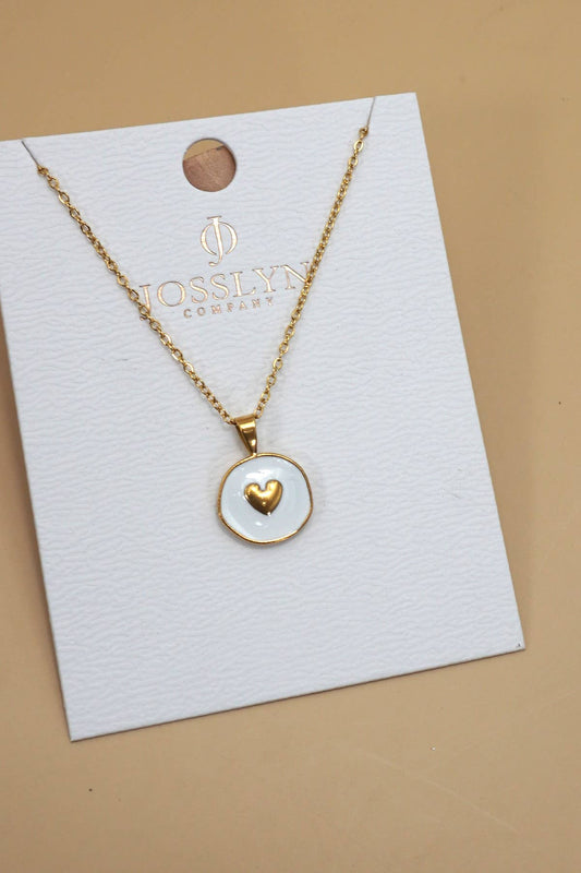 18K STAINLESS STEEL TARNISH FREE  |HEART White