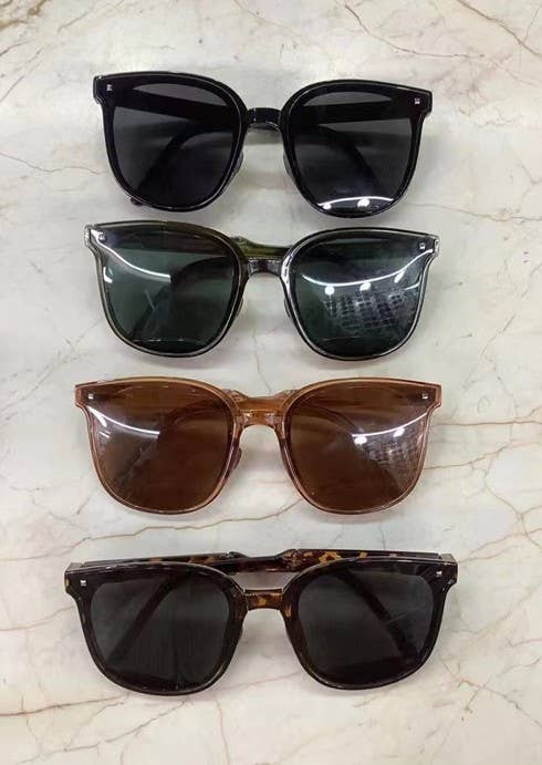 OVERSIZED ACETATE ASSORTED SUNGLASSES: Brown
