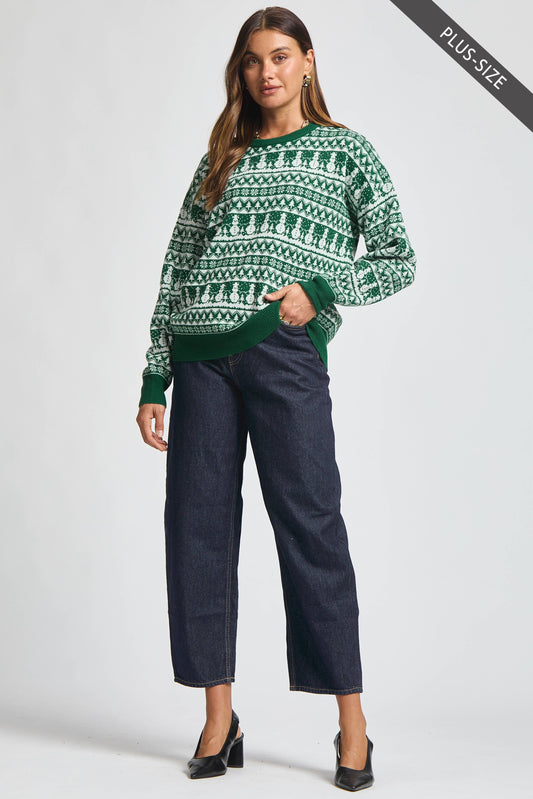 Snowman Holiday Sweater: Green