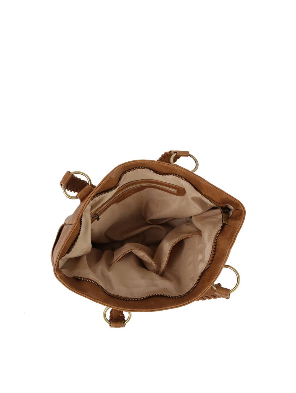 Braided Handle Daily Tote: Tan