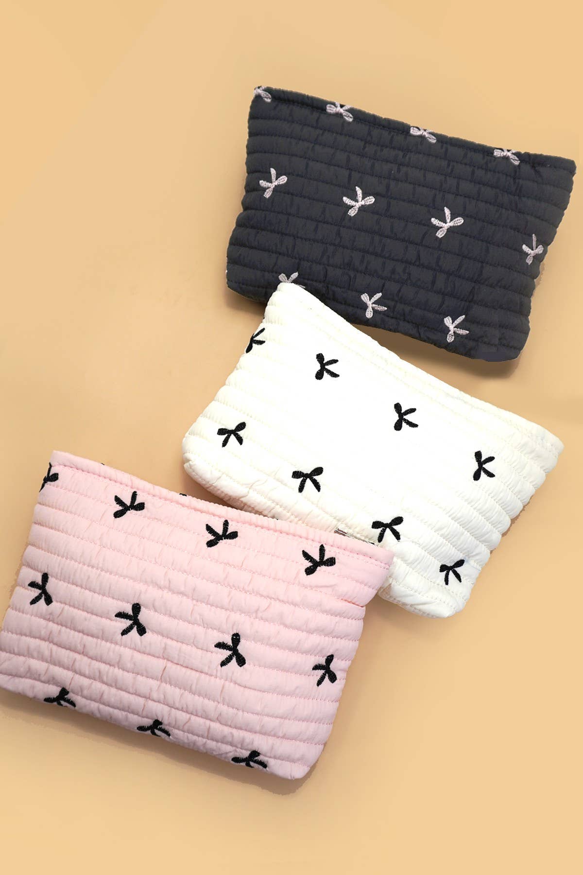 QUILTED MAKEUP POUCH | Off White