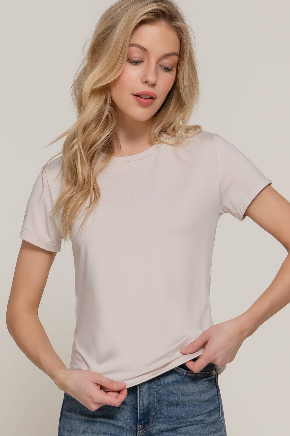Short Sleeve Round Neck Top