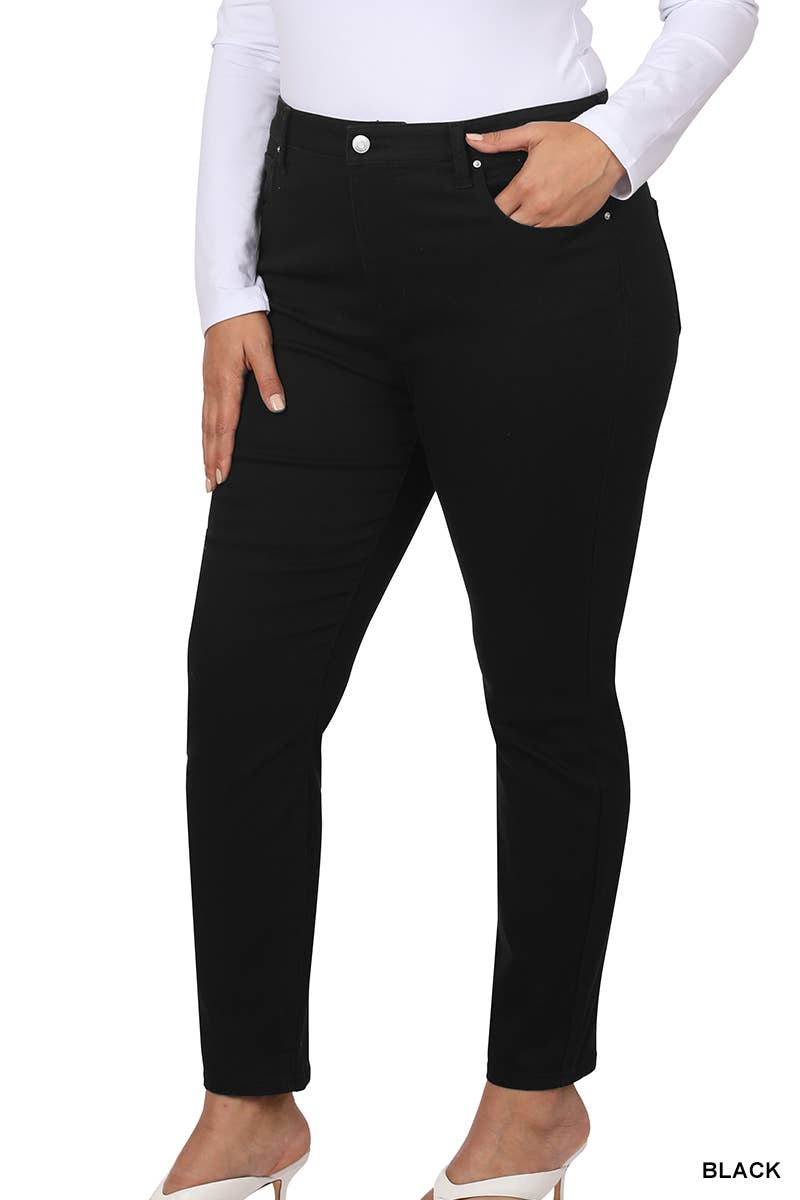 PLUS SIZE HIGH-RISE SKINNY: BLACK