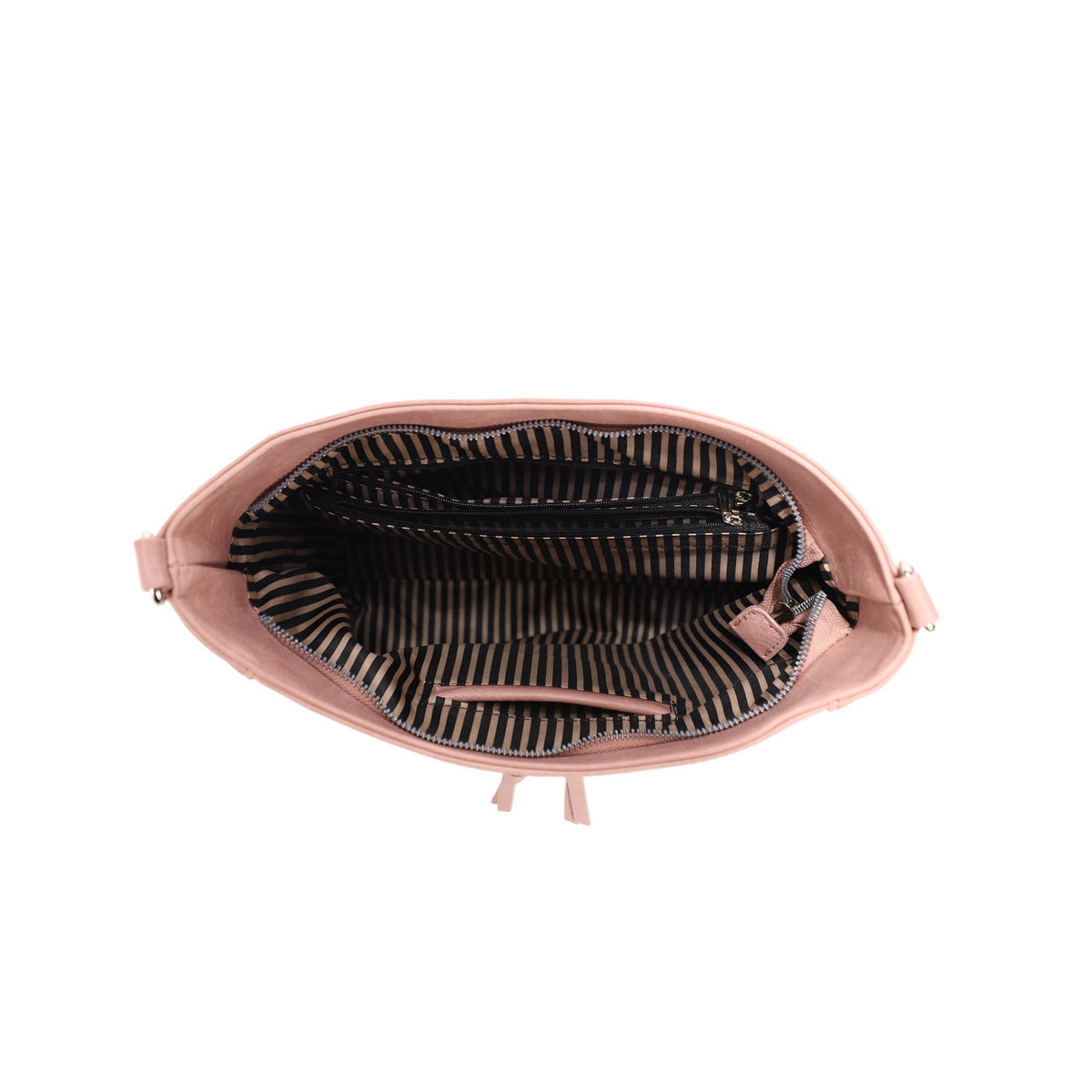 RAFAELLLA VEGAN LEATHER HOBO BAG: Pink