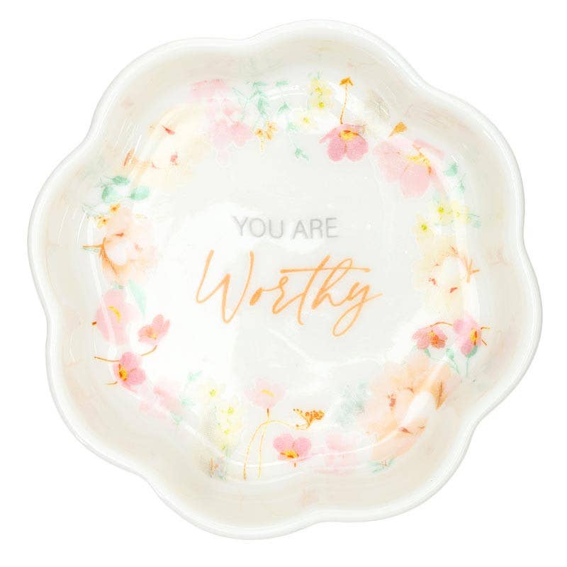 Trinket Tray - Beautiful, Worthy, Enough: 4" W x 4" H