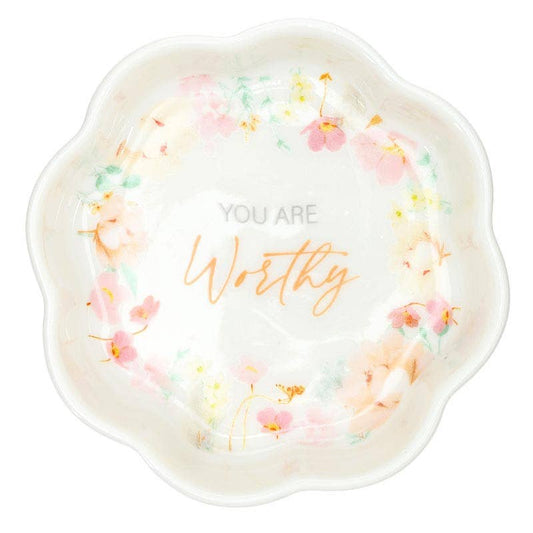 Trinket Tray - Beautiful, Worthy, Enough: 4" W x 4" H
