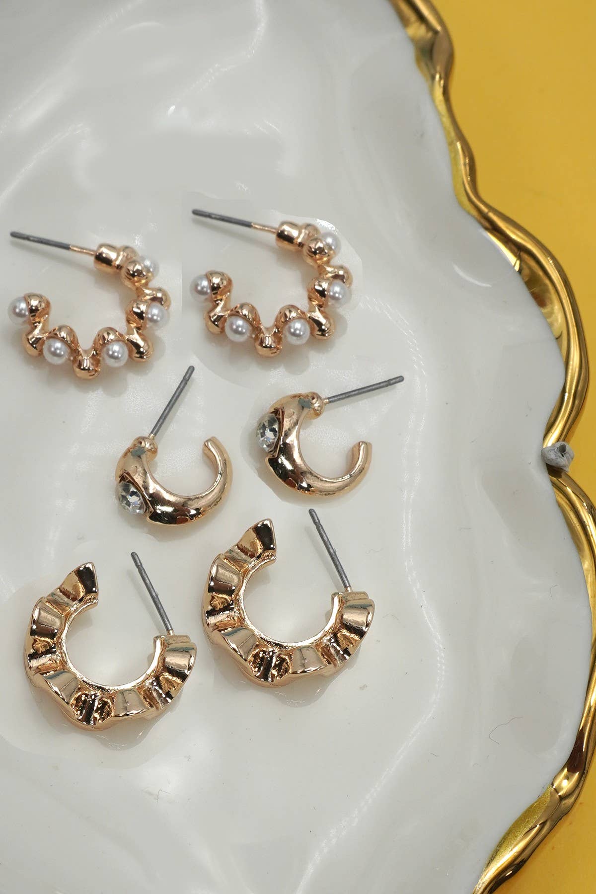 MULTI CLASSIC HOOP TRIO EARRINGS | GOLD