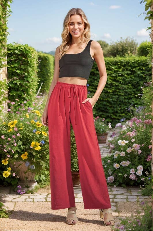 SOLID CASUAL PANTS