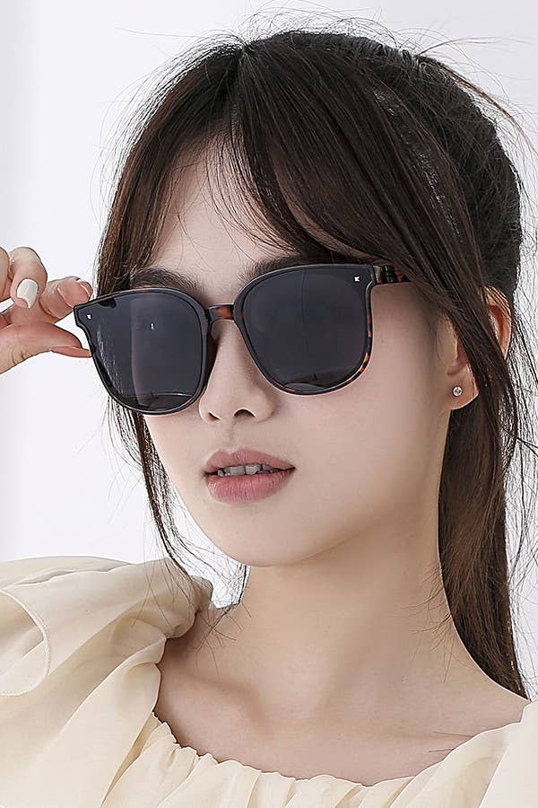 OVERSIZED ACETATE ASSORTED SUNGLASSES: Brown