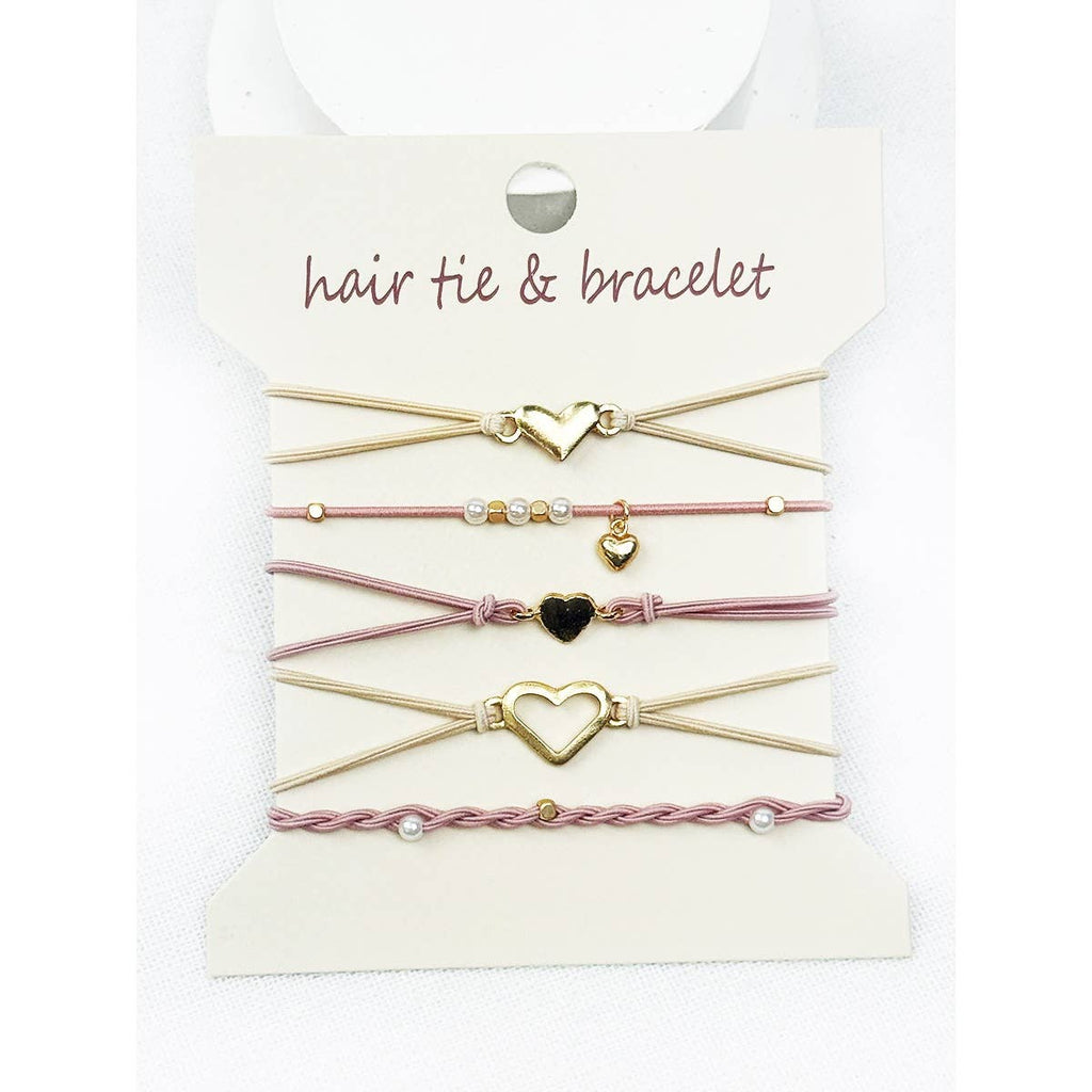Boho Inspired Minimal Heart Hair Tie Bracelets: MIX COLOR