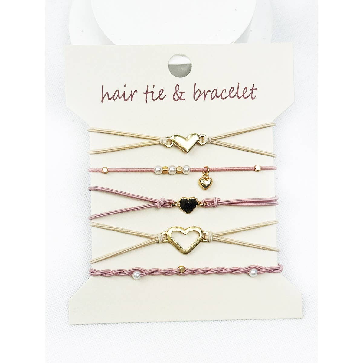 Boho Inspired Minimal Heart Hair Tie Bracelets: MIX COLOR
